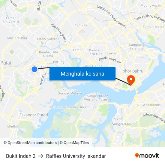 Bukit Indah 2 to Raffles University Iskandar map