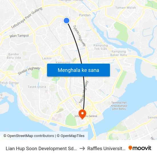 Lian Hup Soon Development Sdn Bhd Jln Tampoi to Raffles University Iskandar map