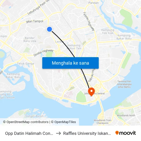 Opp Datin Halimah Condo to Raffles University Iskandar map
