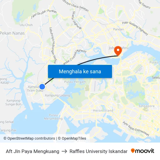 Aft Jln Paya Mengkuang to Raffles University Iskandar map