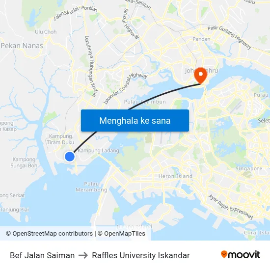 Bef Jalan Saiman to Raffles University Iskandar map