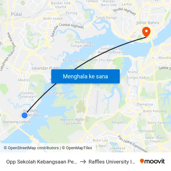 Opp Sekolah Kebangsaan Pendas Laut to Raffles University Iskandar map