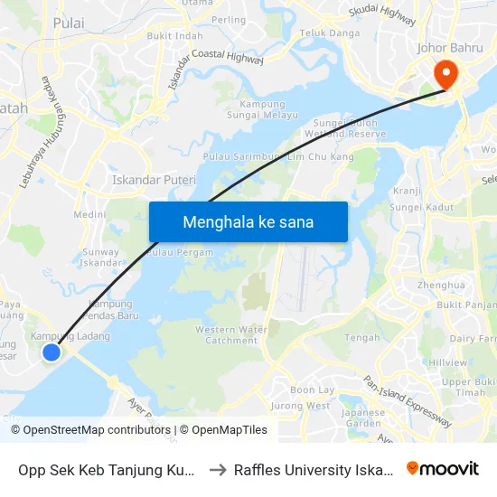 Opp Sek Keb Tanjung Kupang to Raffles University Iskandar map