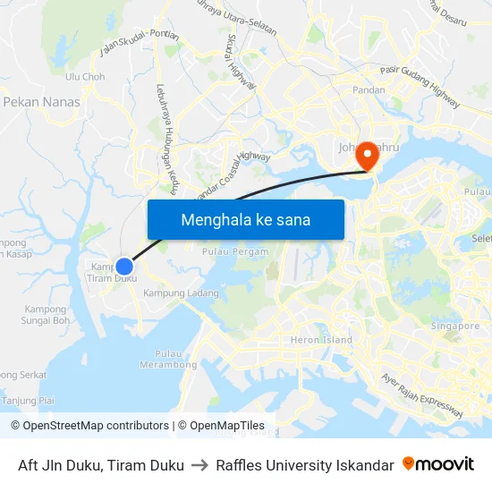 Aft Jln Duku, Tiram Duku to Raffles University Iskandar map