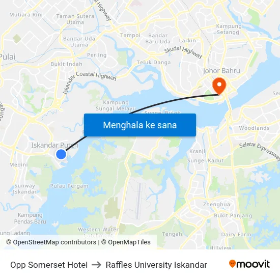 Opp Somerset Hotel to Raffles University Iskandar map