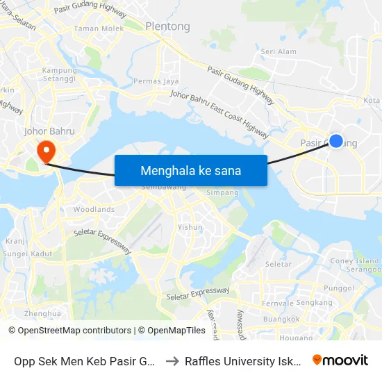 Opp Sek Men Keb Pasir Gudang to Raffles University Iskandar map