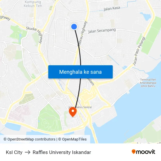 Ksl City to Raffles University Iskandar map