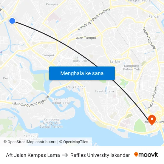 Aft Jalan Kempas Lama to Raffles University Iskandar map