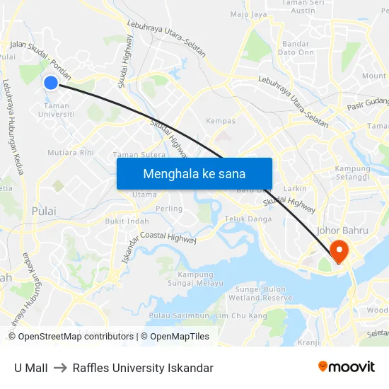 U Mall to Raffles University Iskandar map