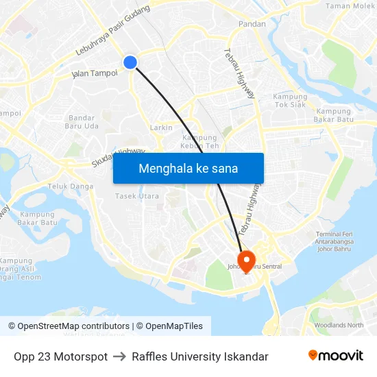 Opp 23 Motorspot to Raffles University Iskandar map