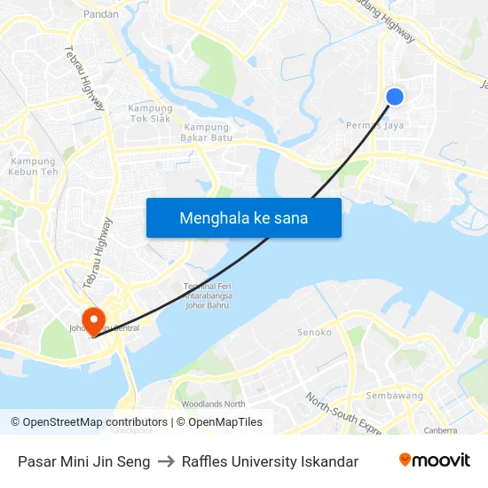 Pasar Mini Jin Seng to Raffles University Iskandar map