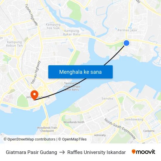 Giatmara Pasir Gudang to Raffles University Iskandar map