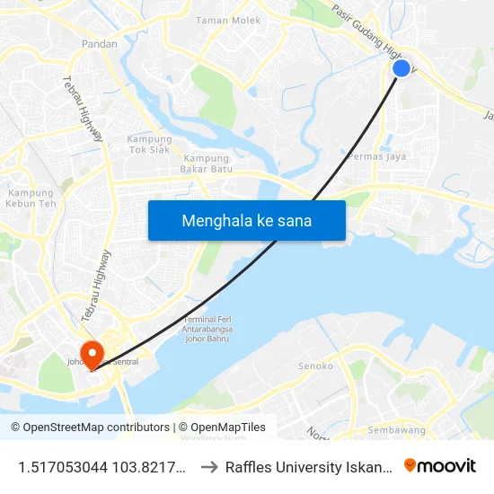 1.517053044	103.8217592 to Raffles University Iskandar map
