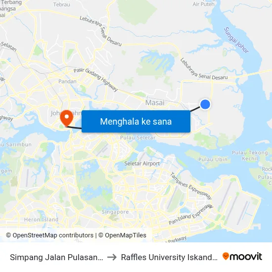 Simpang Jalan Pulasan 3 to Raffles University Iskandar map