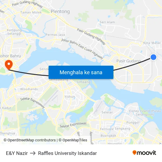 E&Y Nazir to Raffles University Iskandar map