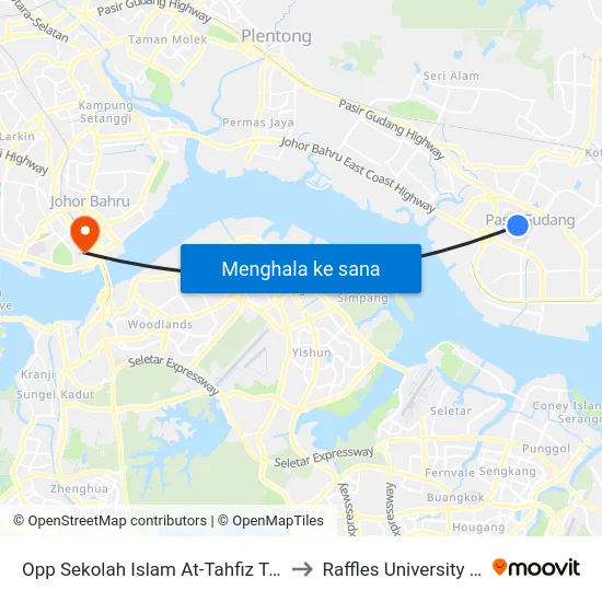 Opp Sekolah Islam At-Tahfiz Taman Mawar to Raffles University Iskandar map