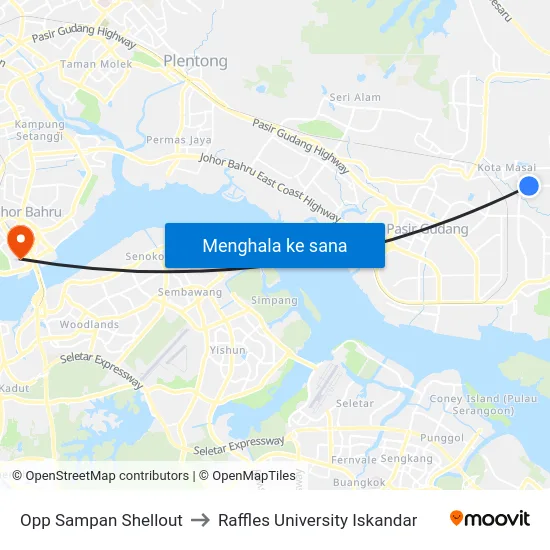 Opp Sampan Shellout to Raffles University Iskandar map