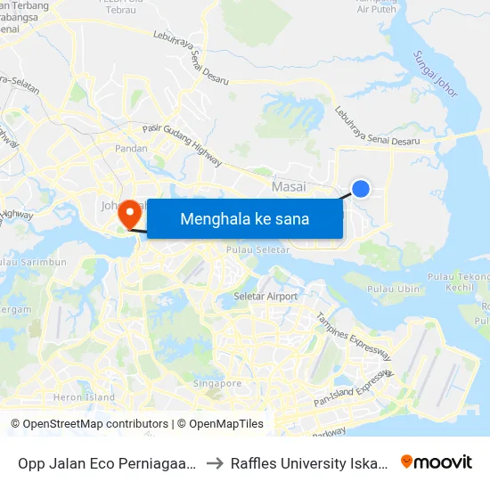 Opp Jalan Eco Perniagaan 27 to Raffles University Iskandar map