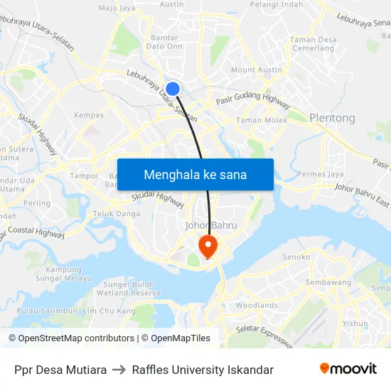 Ppr Desa Mutiara to Raffles University Iskandar map