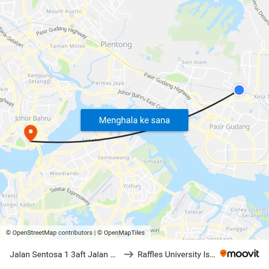 Jalan Sentosa 1 3aft Jalan Sentosa 1 to Raffles University Iskandar map