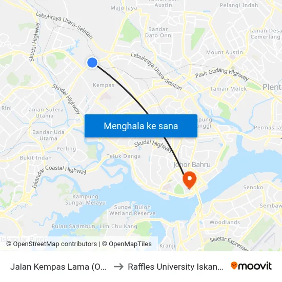 Jalan Kempas Lama (Opp) to Raffles University Iskandar map