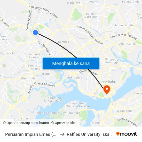 Persiaran Impian Emas (Opp) to Raffles University Iskandar map