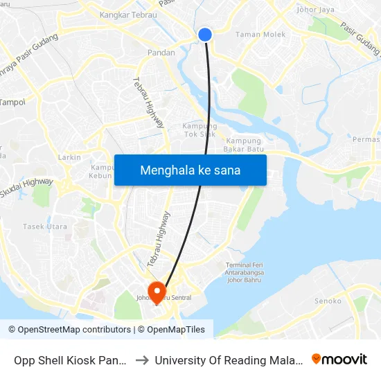 Opp Shell Kiosk Pandan to University Of Reading Malaysia map