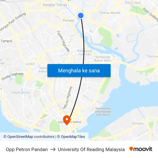 Opp Petron Pandan to University Of Reading Malaysia map