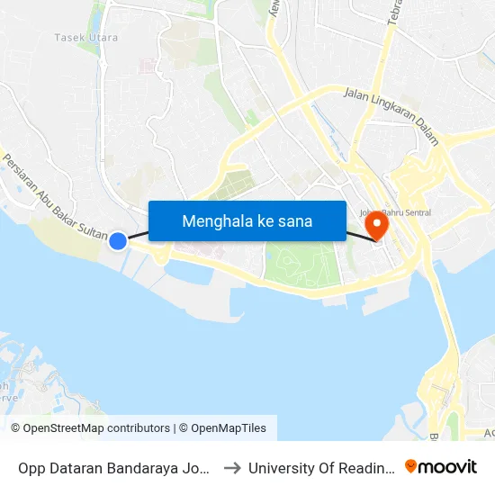 Opp Dataran Bandaraya Johor Bahru / Sri to University Of Reading Malaysia map