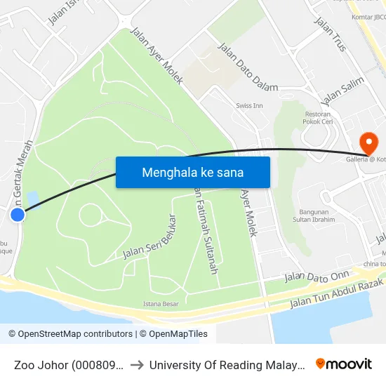 Zoo Johor (0008094) to University Of Reading Malaysia map