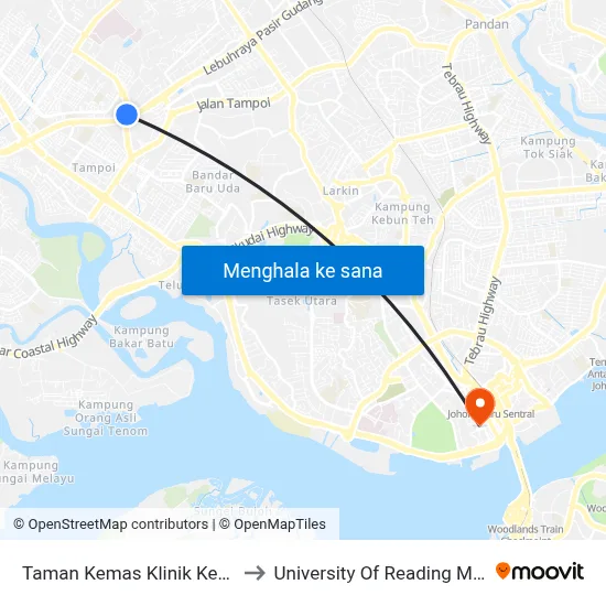 Taman Kemas Klinik Kesihatan to University Of Reading Malaysia map