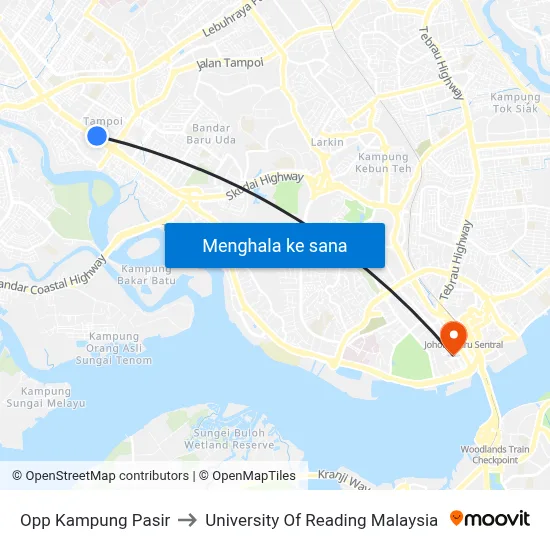Opp Kampung Pasir to University Of Reading Malaysia map