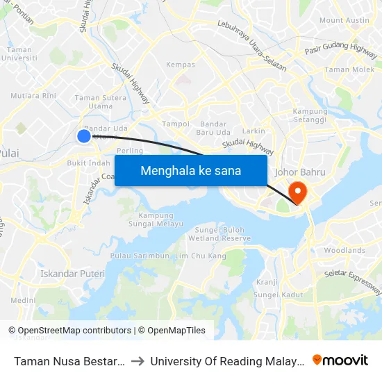 Taman Nusa Bestari 3 to University Of Reading Malaysia map