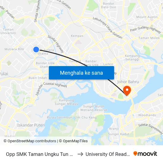 Opp SMK Taman Ungku Tun Aminah (0007602) to University Of Reading Malaysia map