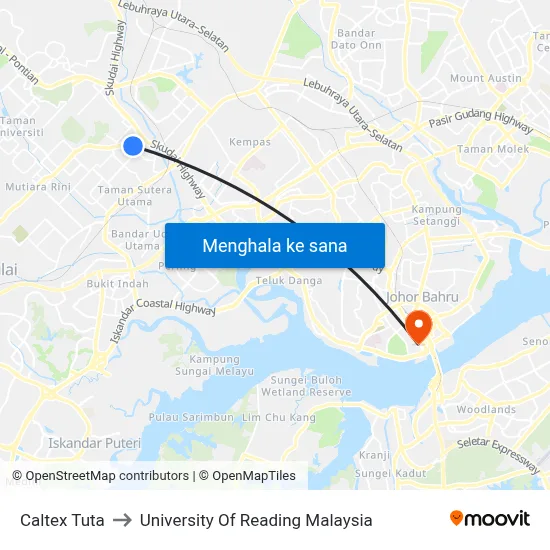 Caltex Tuta to University Of Reading Malaysia map