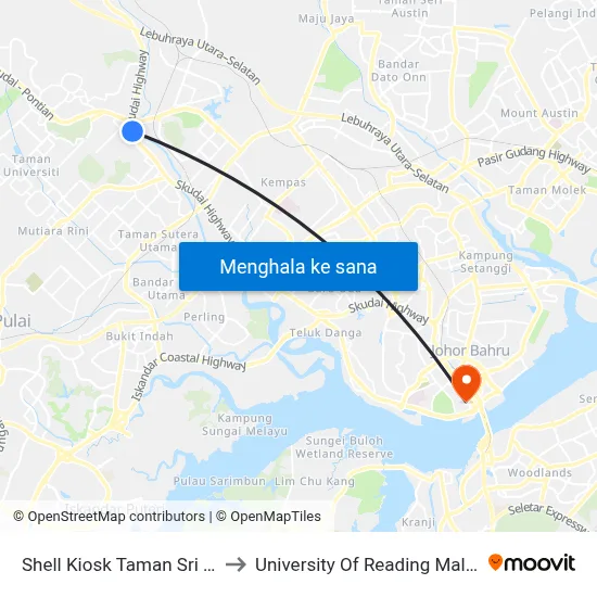 Shell Kiosk Taman Sri Putri to University Of Reading Malaysia map