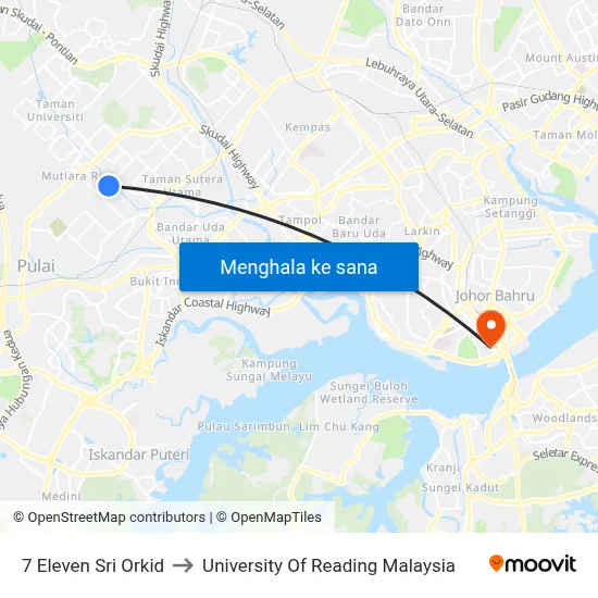 7 Eleven Sri Orkid to University Of Reading Malaysia map