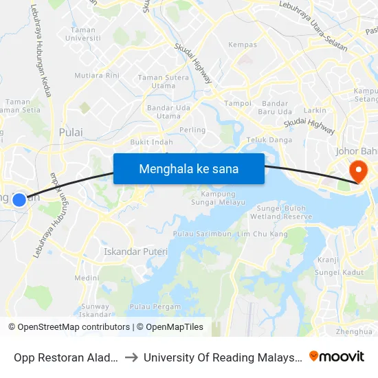 Opp Restoran Aladin to University Of Reading Malaysia map