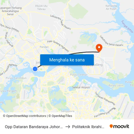 Opp Dataran Bandaraya Johor Bahru / Sri to Politeknik Ibrahim Sultan map