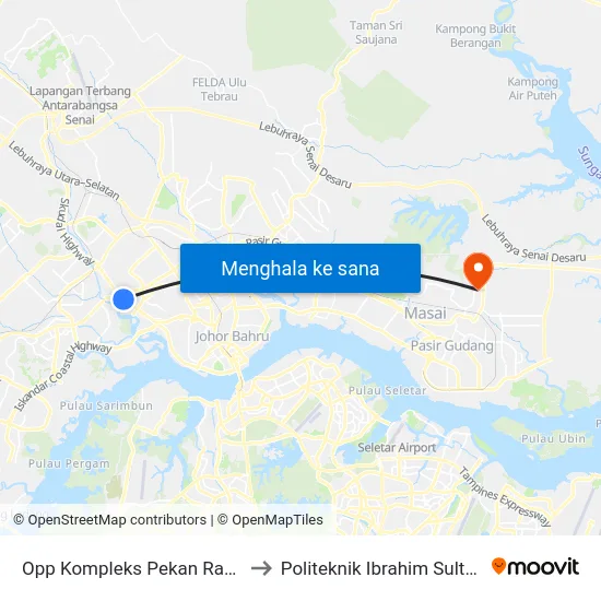 Opp Kompleks Pekan Rabu to Politeknik Ibrahim Sultan map