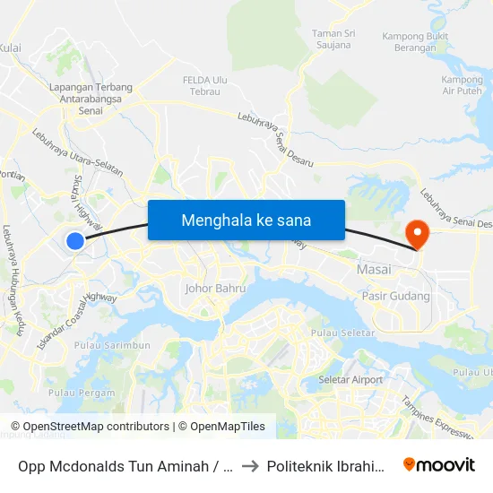 Opp Mcdonalds Tun Aminah / Kedai Buah to Politeknik Ibrahim Sultan map