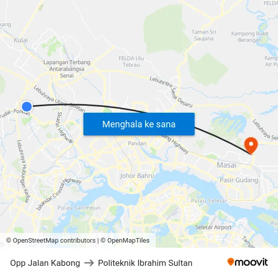 Opp Jalan Kabong to Politeknik Ibrahim Sultan map