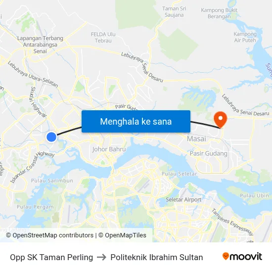 Opp SK Taman Perling to Politeknik Ibrahim Sultan map