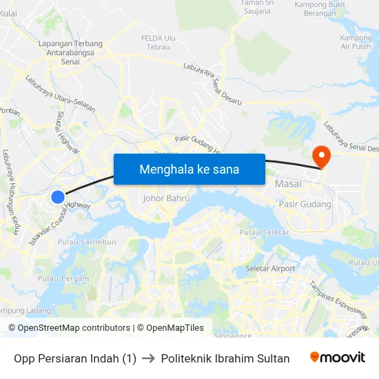 Opp Persiaran Indah (1) to Politeknik Ibrahim Sultan map