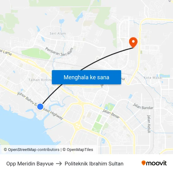 Opp Meridin Bayvue to Politeknik Ibrahim Sultan map
