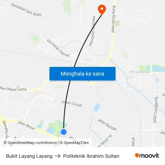Bukit Layang Layang to Politeknik Ibrahim Sultan map