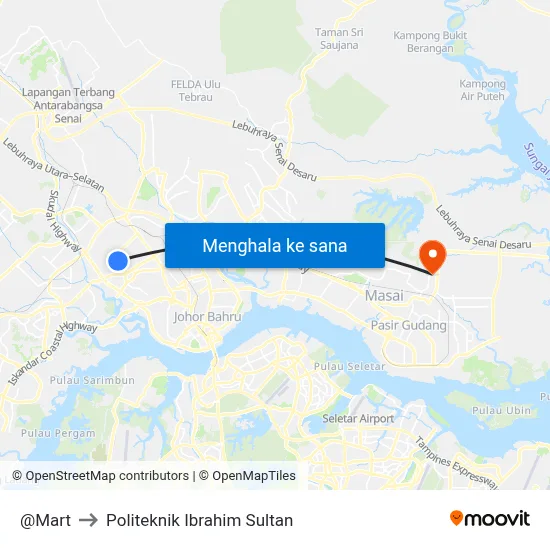 @Mart to Politeknik Ibrahim Sultan map