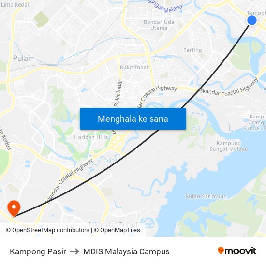 Bef Shell Kg. Pasir (0002935) to MDIS Malaysia Campus map