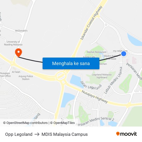 Opp Legoland to MDIS Malaysia Campus map