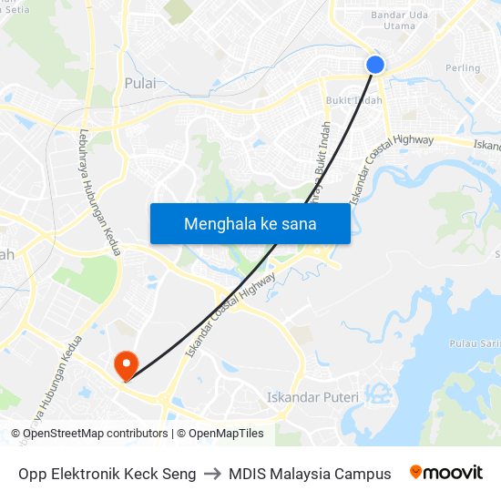 Opp Elektronik Keck Seng to MDIS Malaysia Campus map